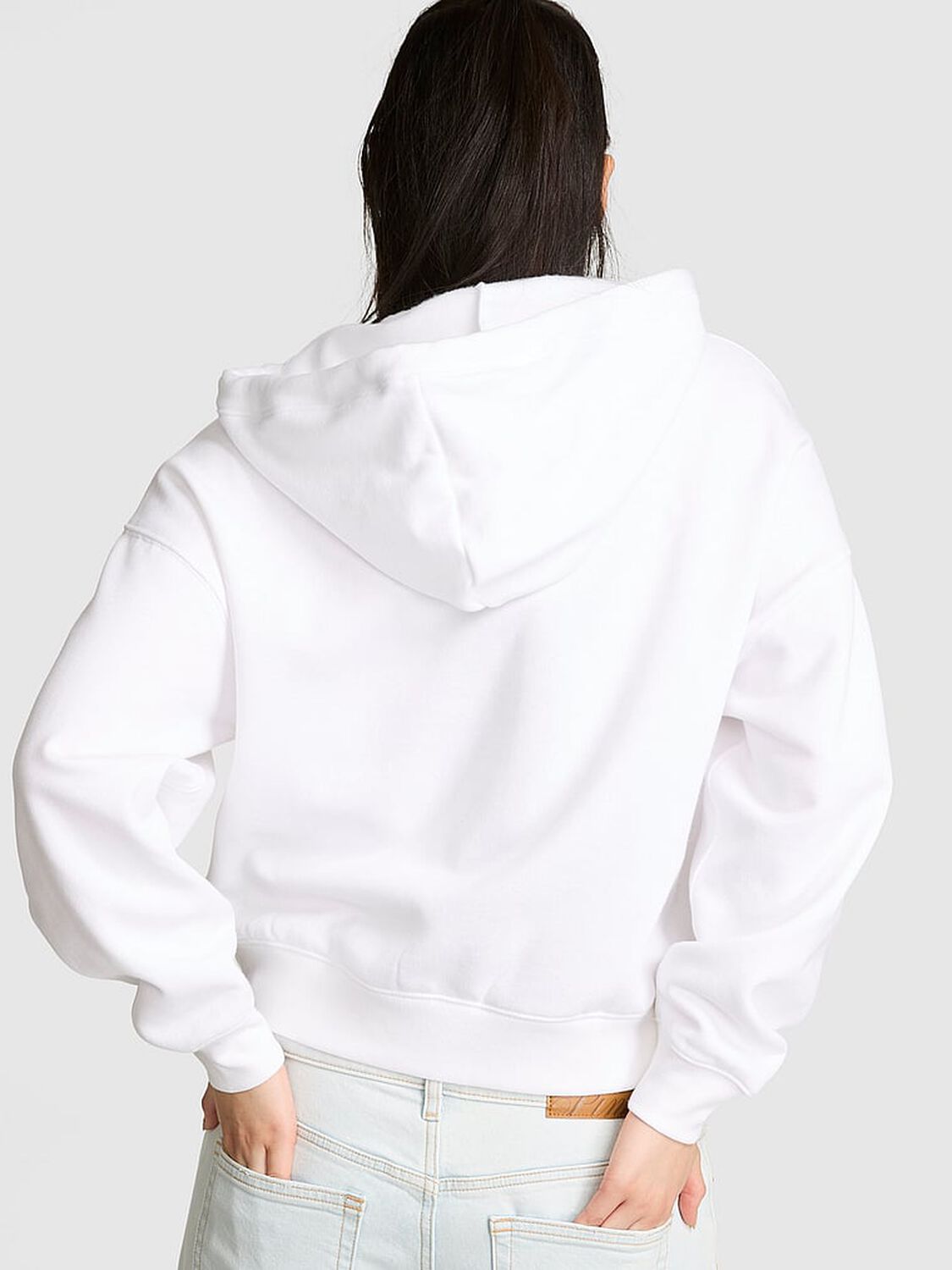 pink Pink Campus Fleece&trade; Full-Zip Hoodie Vs White 2 of 3 