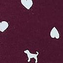 Cotton Lace-Trim Scoop Bralette, Wild Rose Heart & Dog Print, swatch