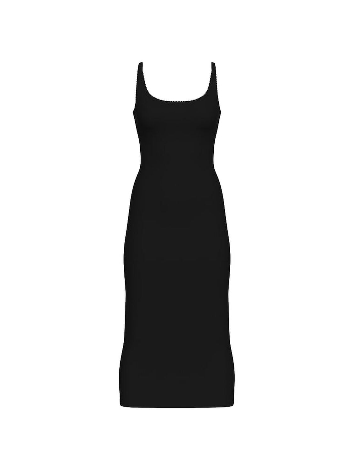 pink Pink All-Day Soft Rib High-Neck Midi Dress Pure Black 3 of 3 