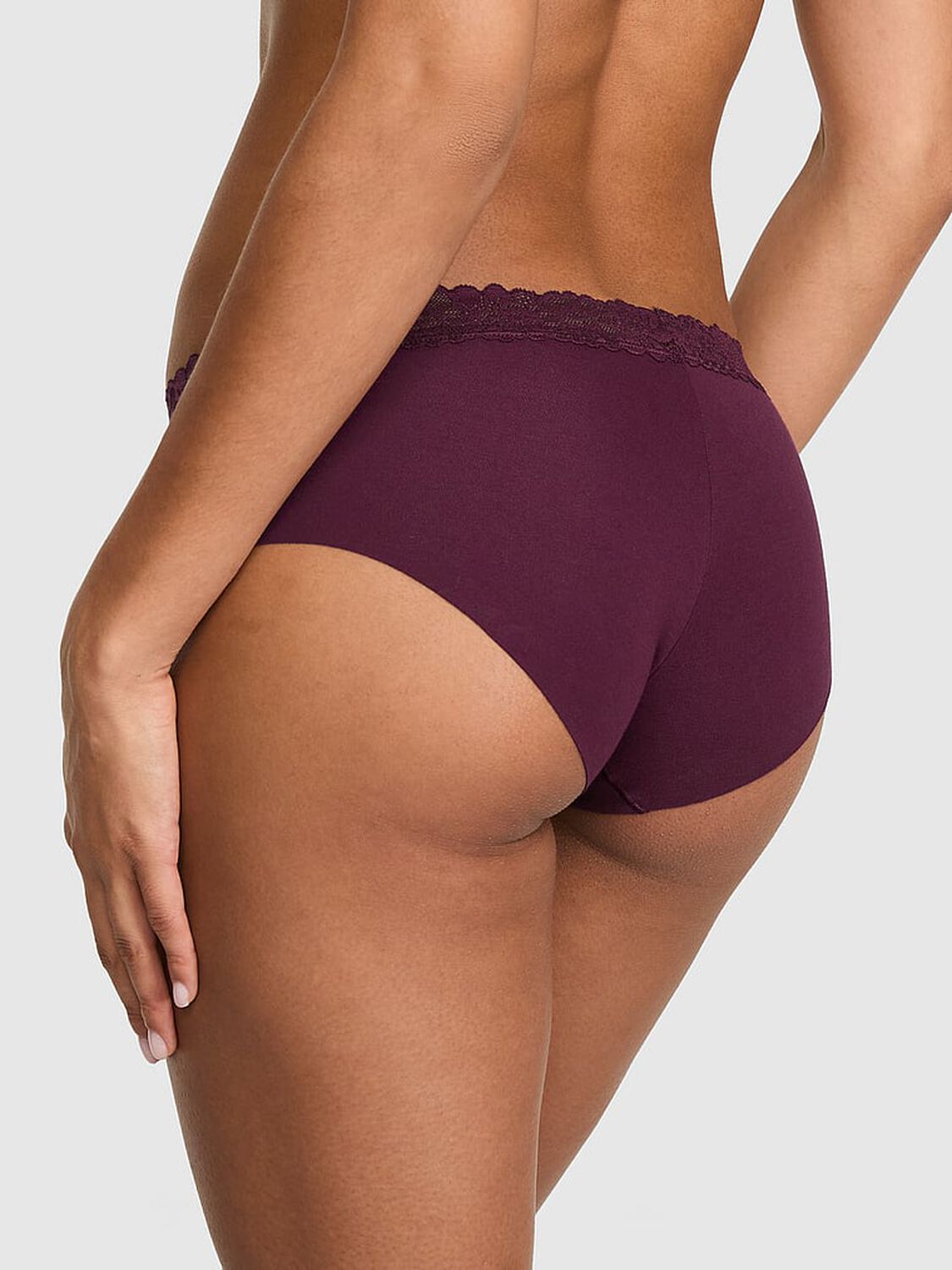 vs Pink No-Show Cotton Hiphugger Panty Wild Rose 2 of 3 