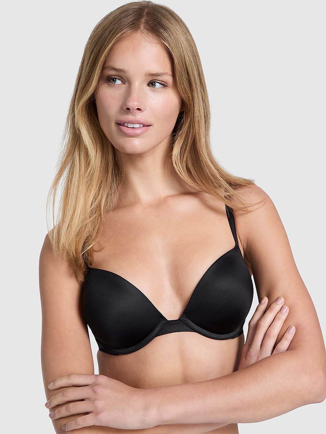 pink Pink Wear Everywhere Wear Everywhere Super Push-Up Bra Black 1 of 3 