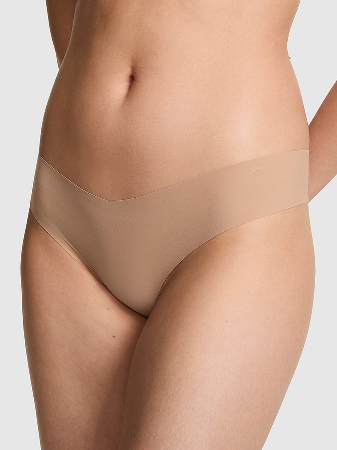pink Pink No-Show Thong Panty Praline 1 of 3 