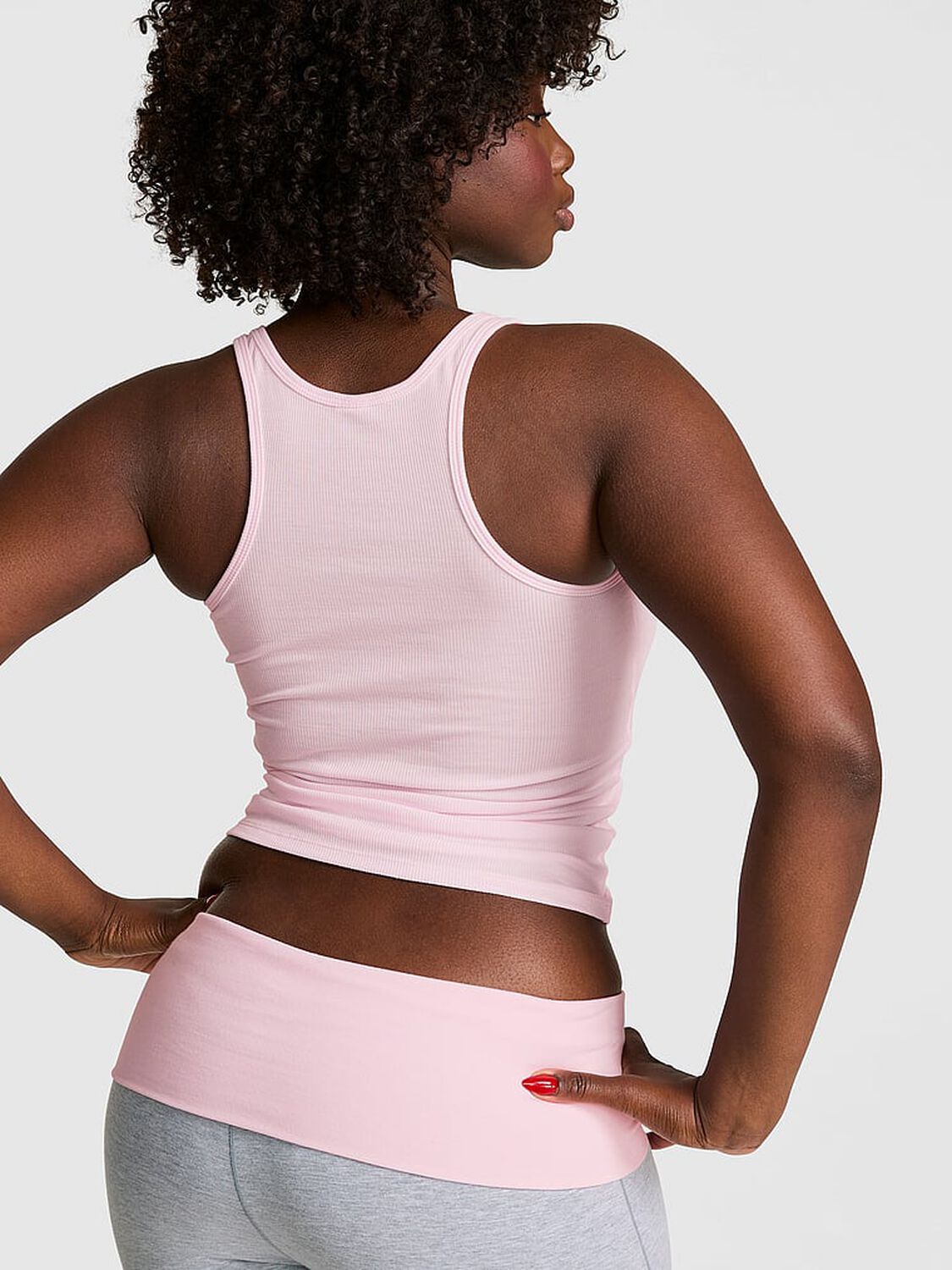 pink Pink Relaxed Rib Boyfriend Tank Top Pink Tulip 2 of 3 