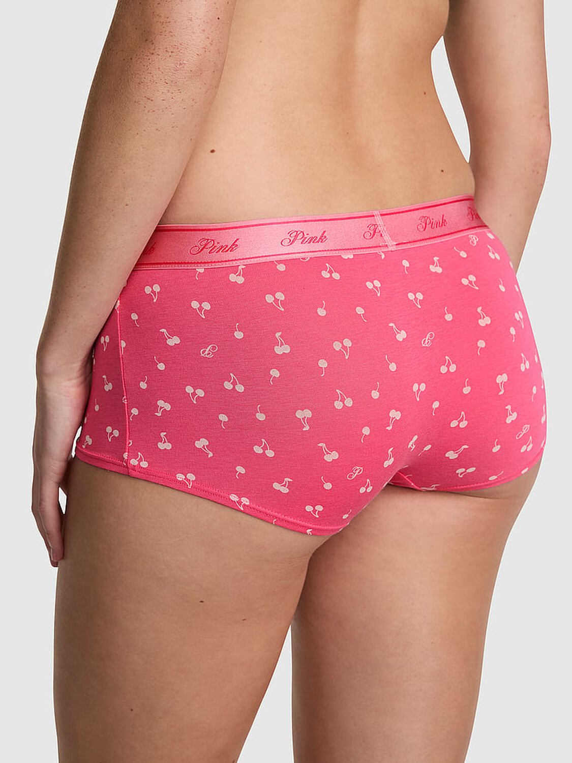 pink Pink Logo Cotton Boyshort Panty Love Me Pink Cherry 2 of 3 