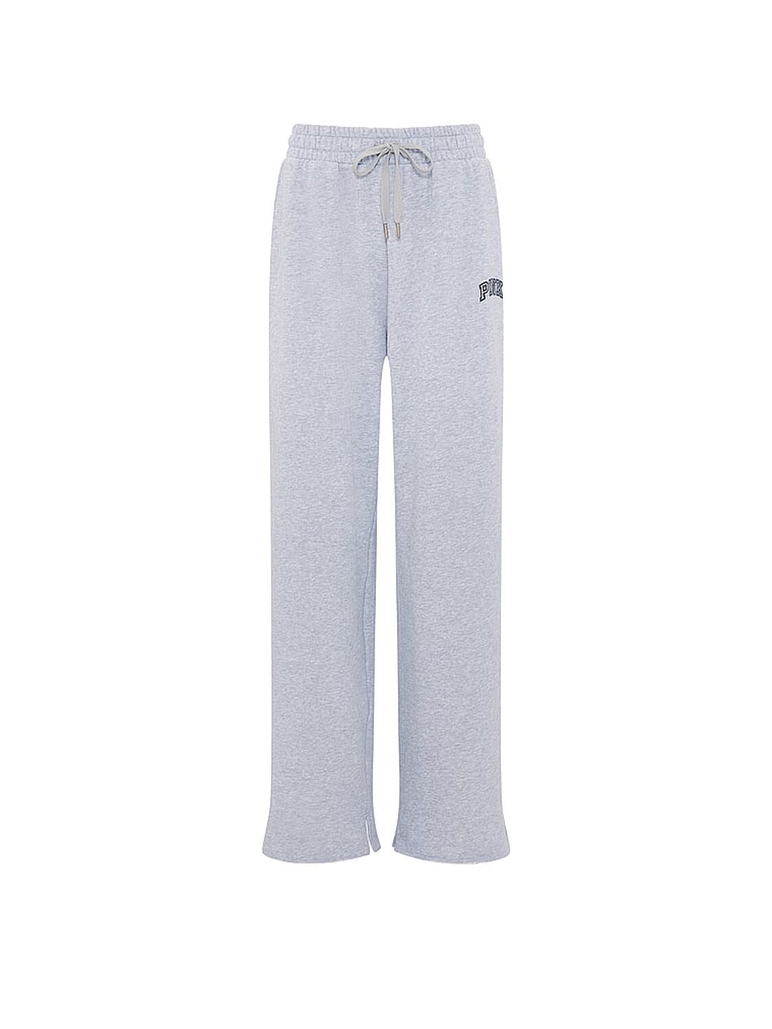 pink Pink Campus Fleece&trade; Wide-Leg Split-Hem Sweatpants Heather Grey 3 of 3 