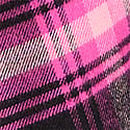 Flannel Boxy Pajama Shorts, Black And Pink Fire Plaid, swatch