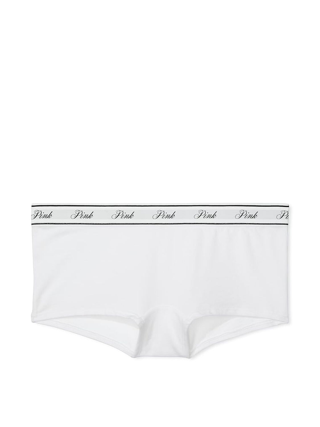 pink Pink Logo Cotton Shine Boyshort Panty Vs White 3 of 3 