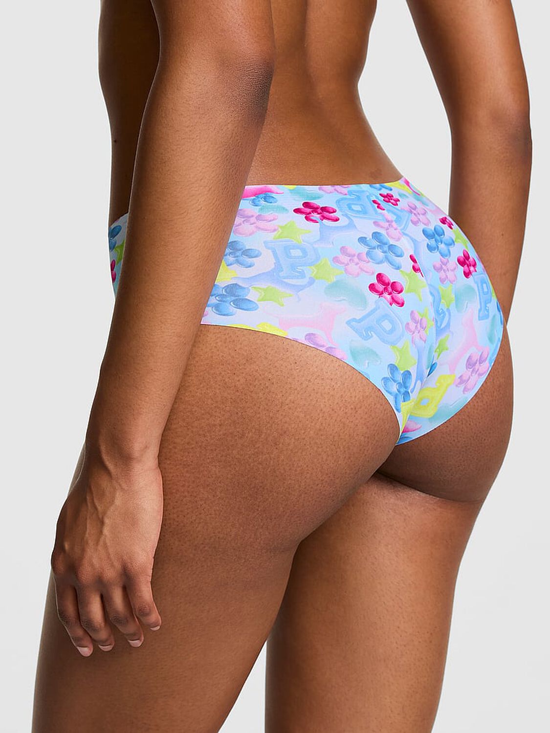 pink Pink No-Show Cheeky Panty Blue Jellies Print 2 of 3 