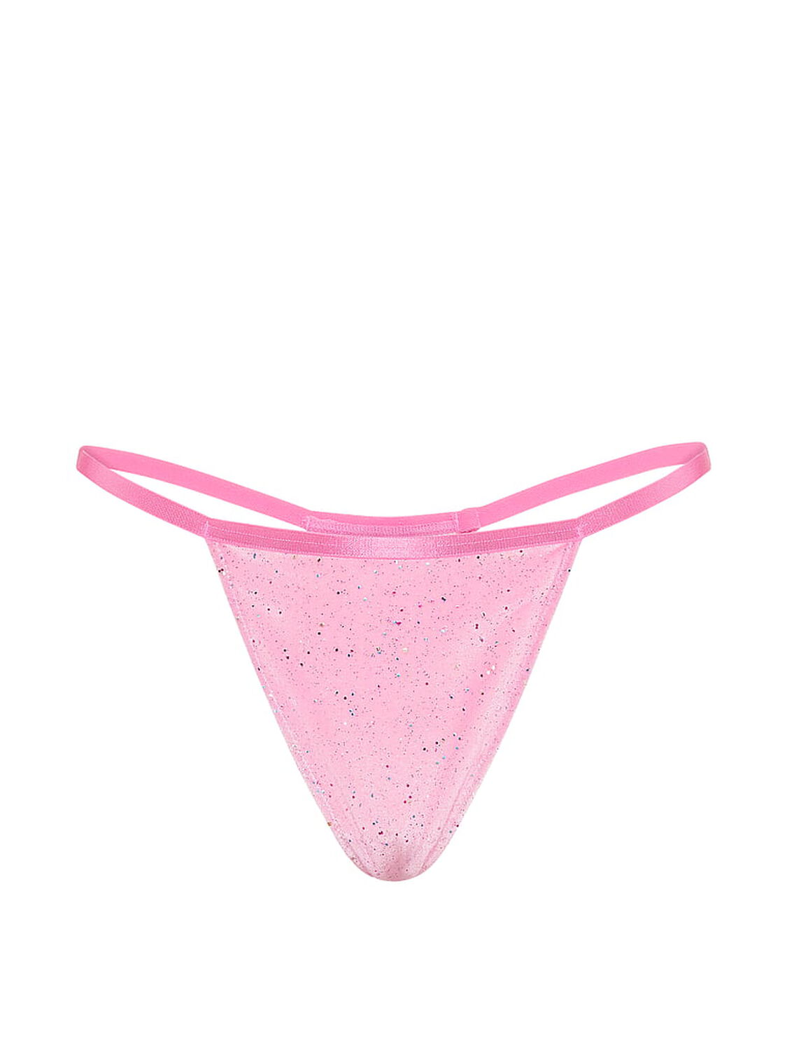 vs Pink Plush Touch High-Leg Thong Panty Moonstone Pink Confetti 3 of 3 