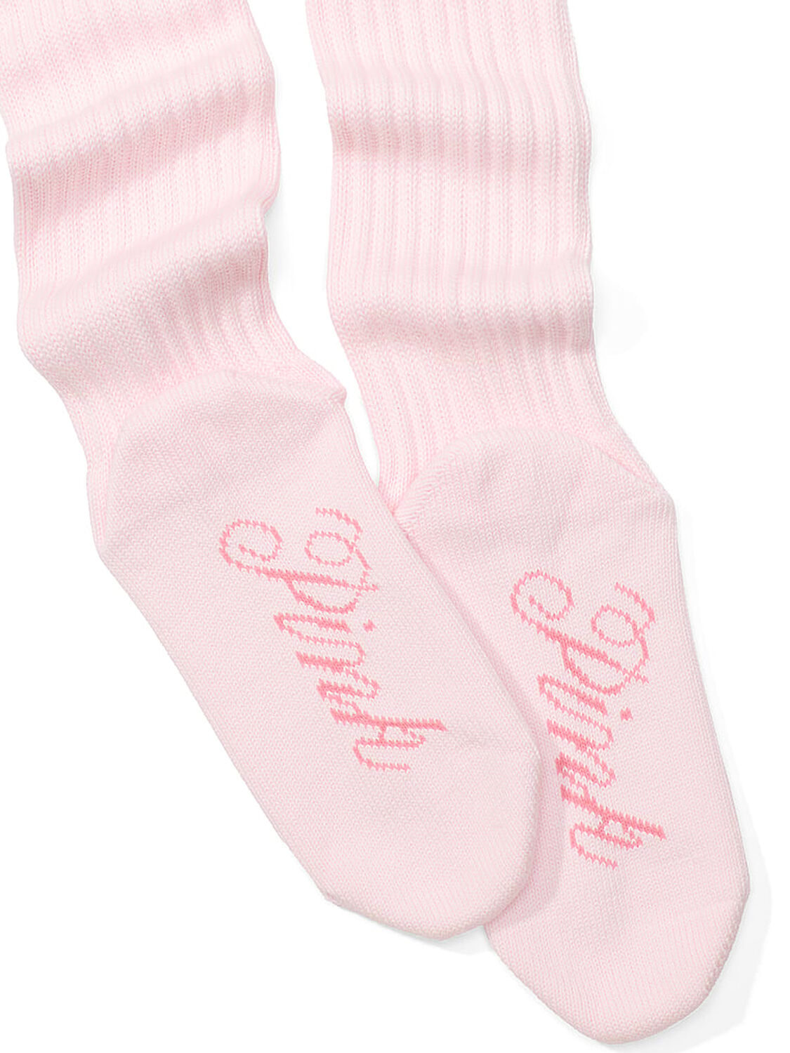 vs Pink Ribbed Slouch Socks Pink Tulip 2 of 2 
