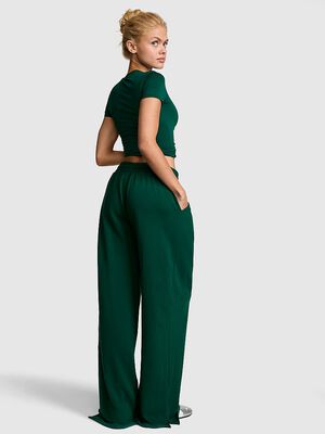 Campus Fleece&trade; Wide-Leg Split-Hem Sweatpants