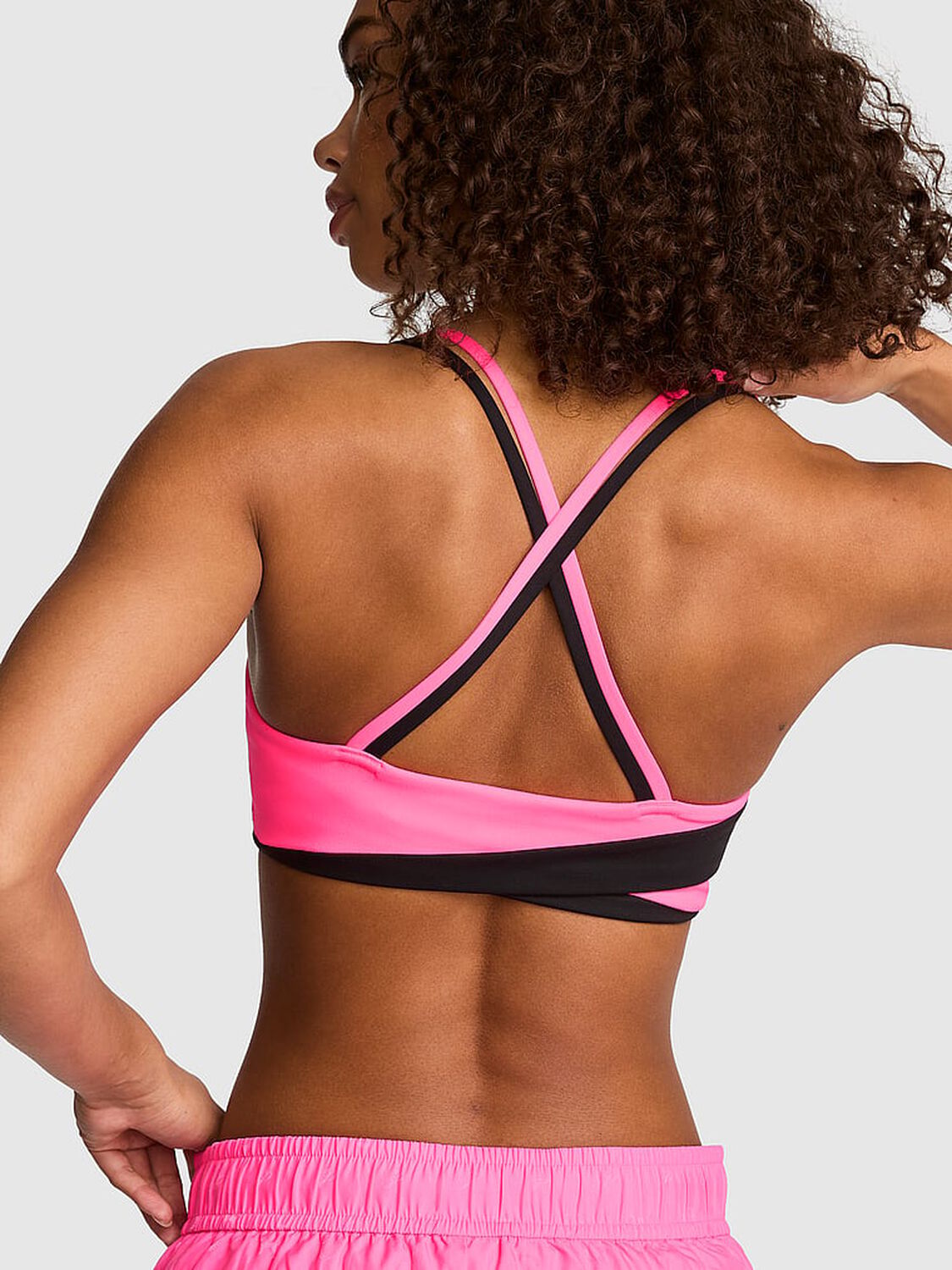 vs Pink PINK Relay&trade; Square-Neck Cross-Back Sports Bra Fall For Me 2 of 3 