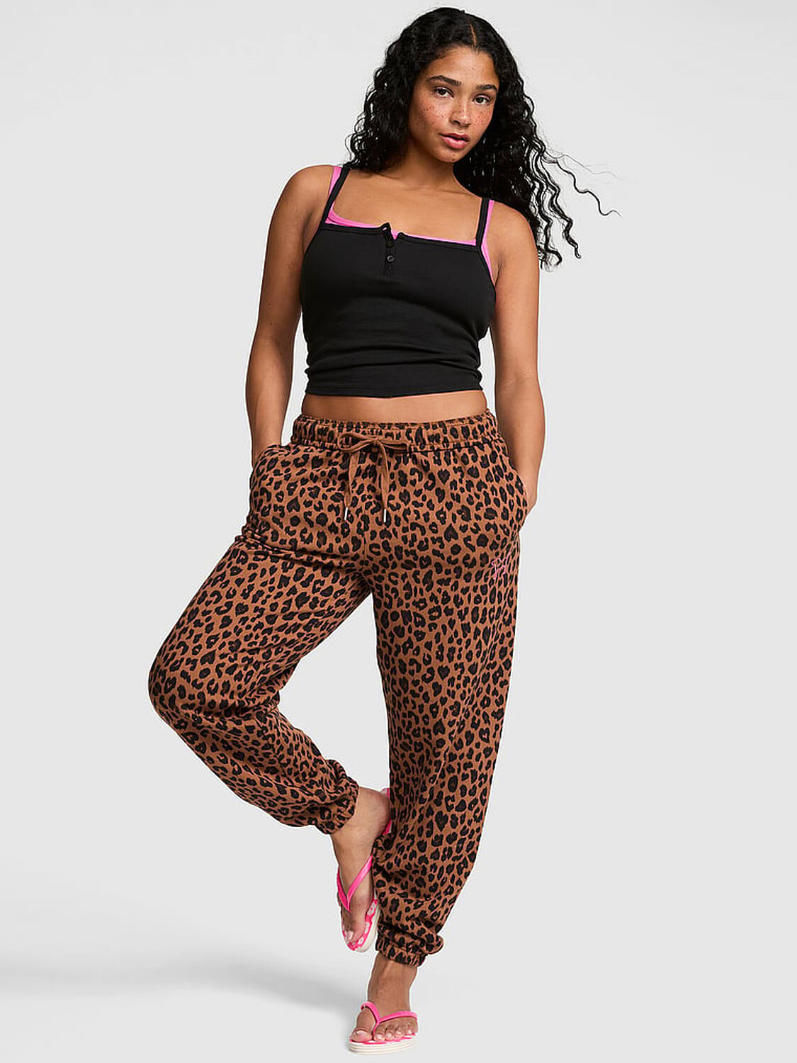 vs Pink Campus Fleece&trade;&nbsp;Sweatpants Leopard 1 of 3 