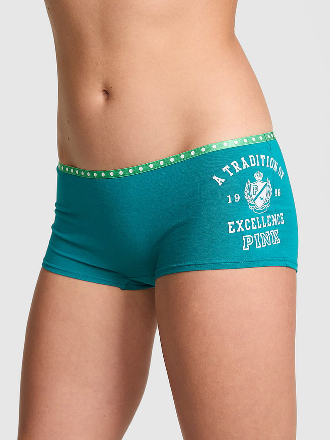 pink Pink Logo Cotton Boyshort Panty 1 of 3 