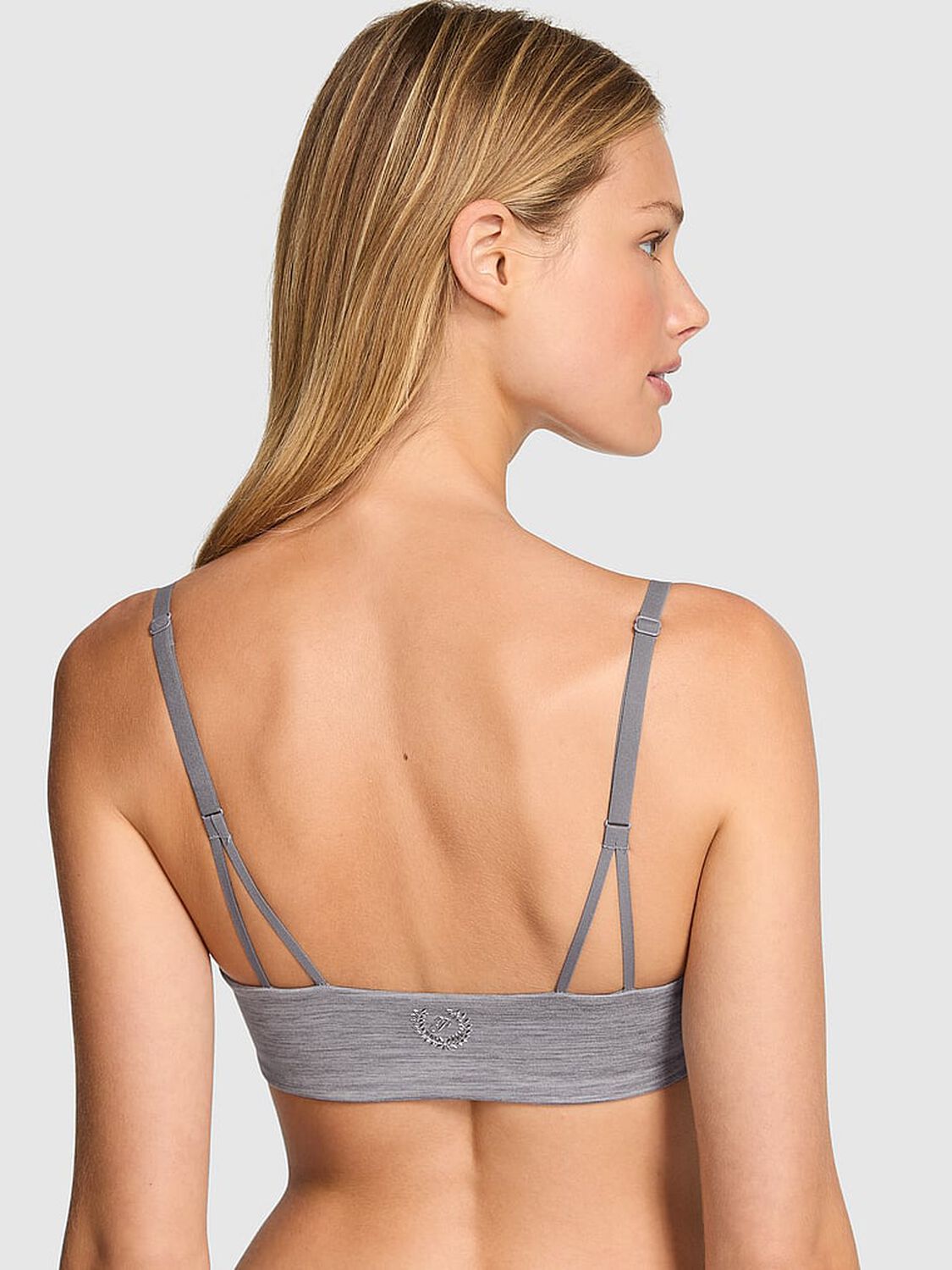 pink Pink Relay Square-Neck Sports Bra Night Owl Grey 2 of 3 
