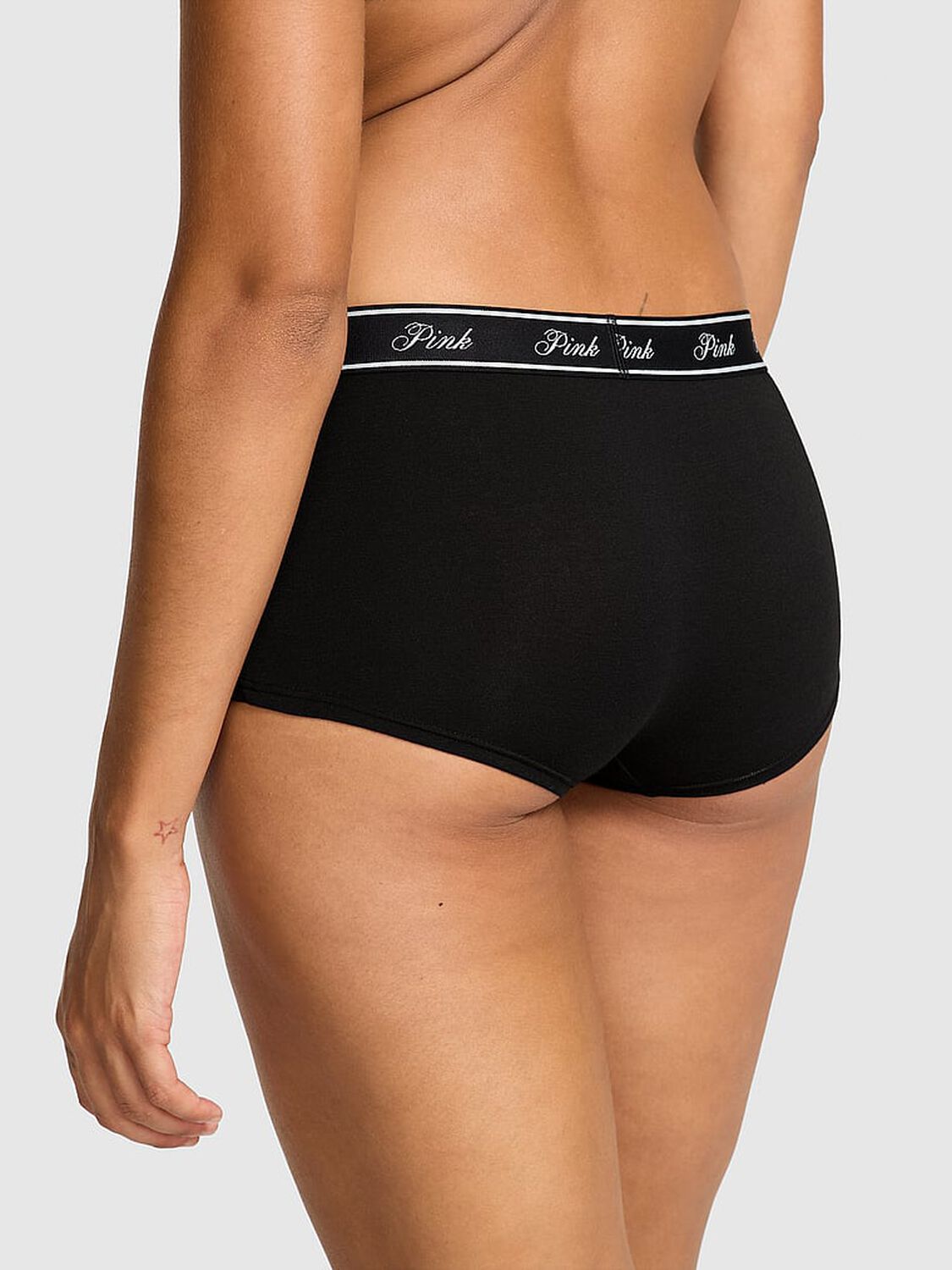 pink Pink Logo Cotton Boyshort Panty Pure Black 3 of 3 