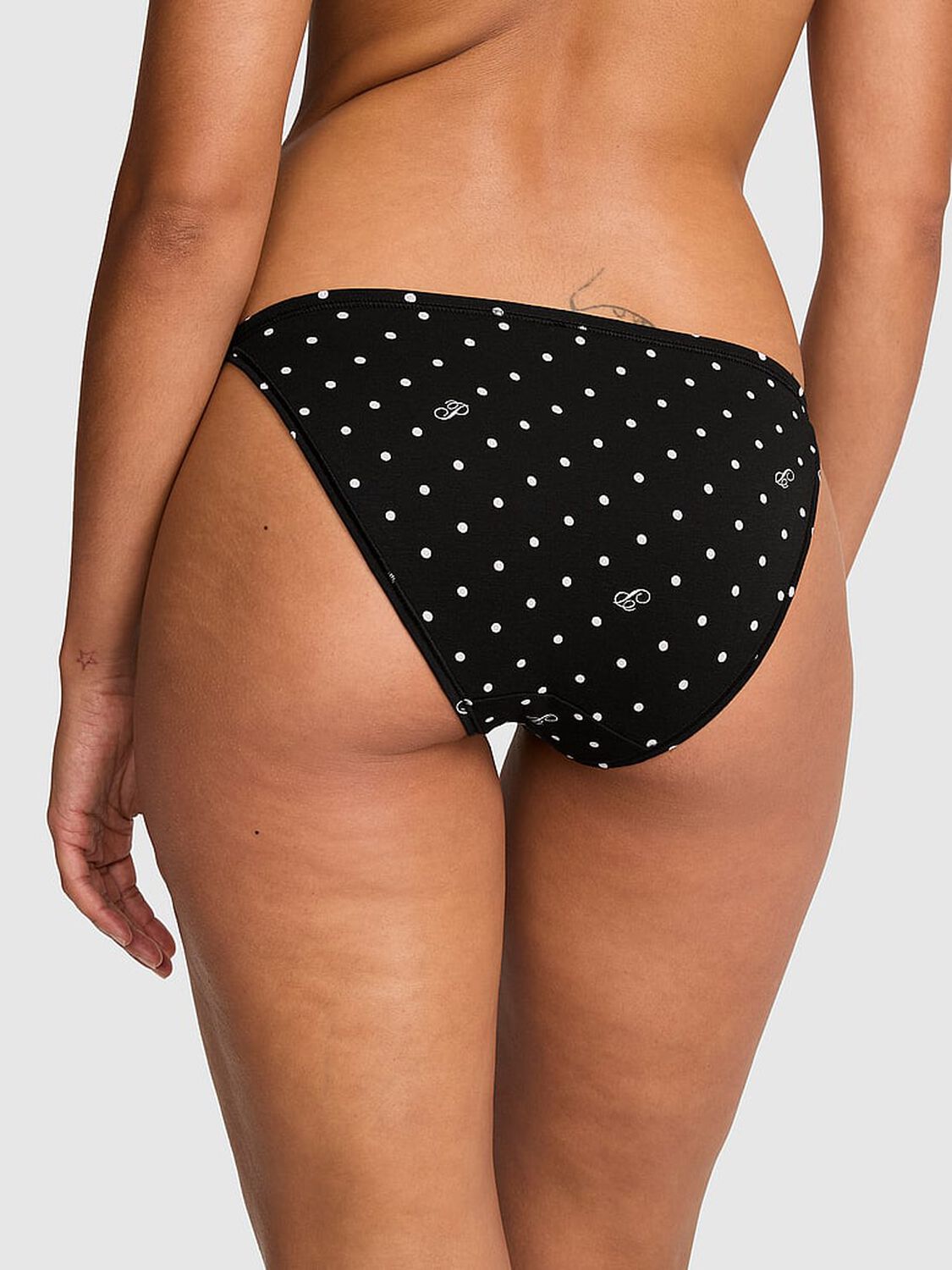 pink Pink Cotton String Bikini Panty Black Dot P Script Print 2 of 2 