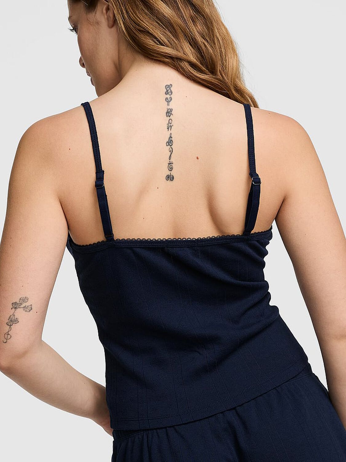 pink Pink Pointelle Sweetheart Cami Noir Navy 2 of 2 