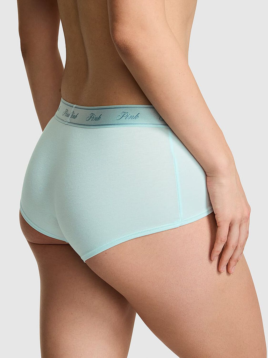 pink Pink Logo Cotton Boyshort Panty Spray Blue 2 of 3 