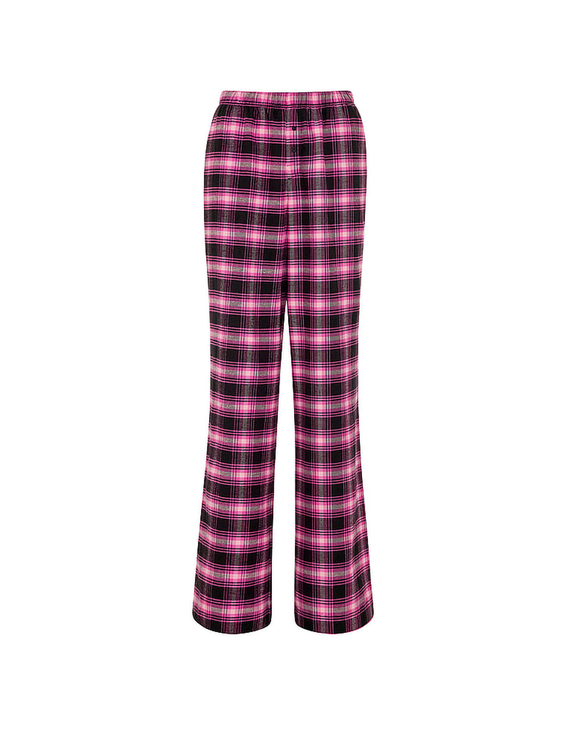 vs Pink 100% Cotton Favorite Flannel Pajama Pants Black And Pink Fire Plaid 3 of 3 