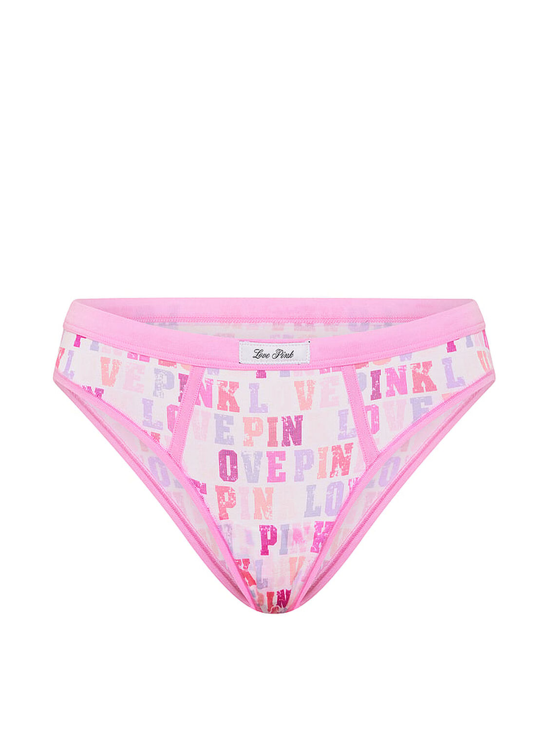 vs Pink Cotton Cheeky Panty White With Love Pink Print 3 of 3 