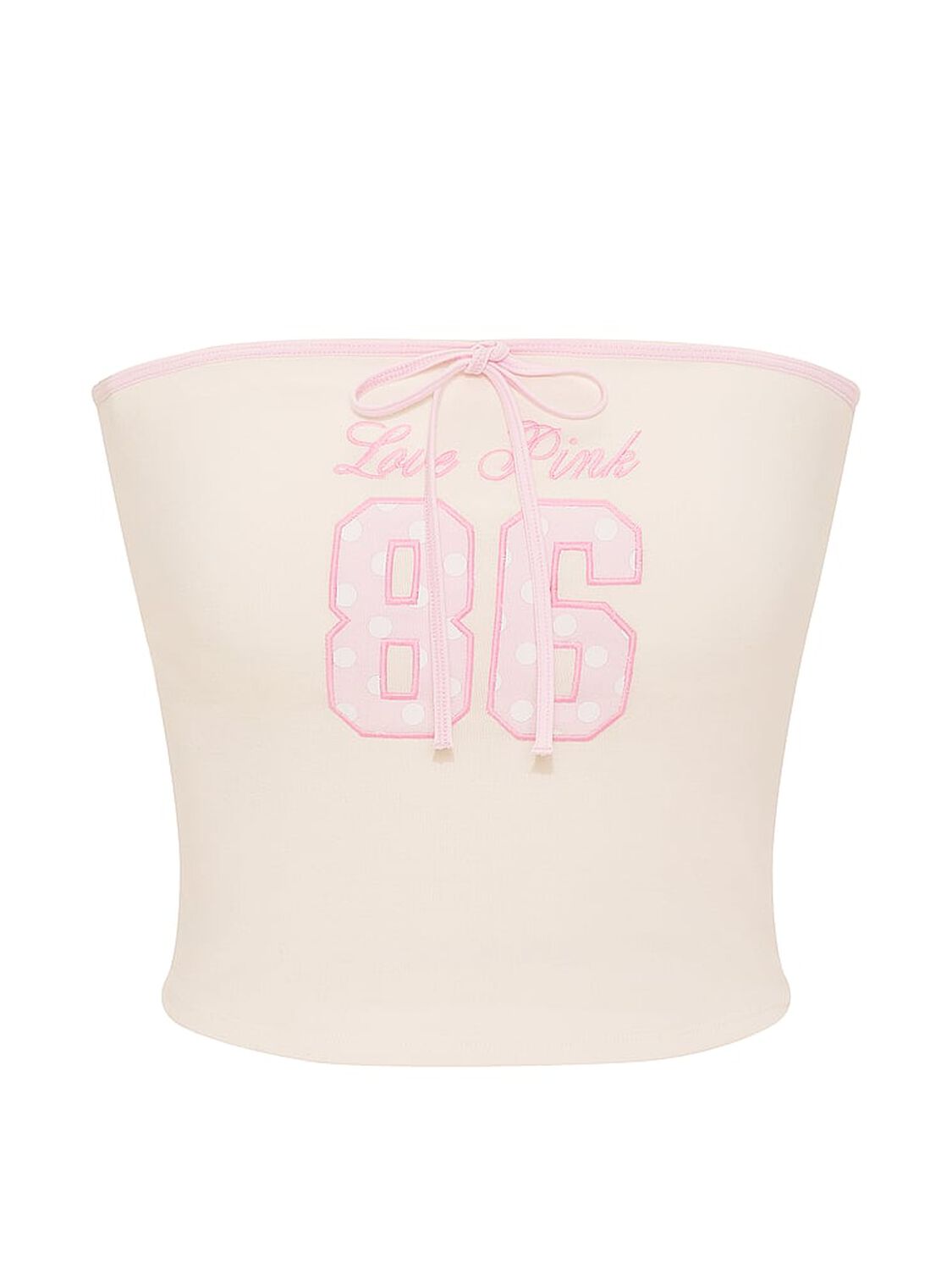 pink Pink All-Day Cotton&trade; Ruched Front-Tie Tube Top 3 of 3 