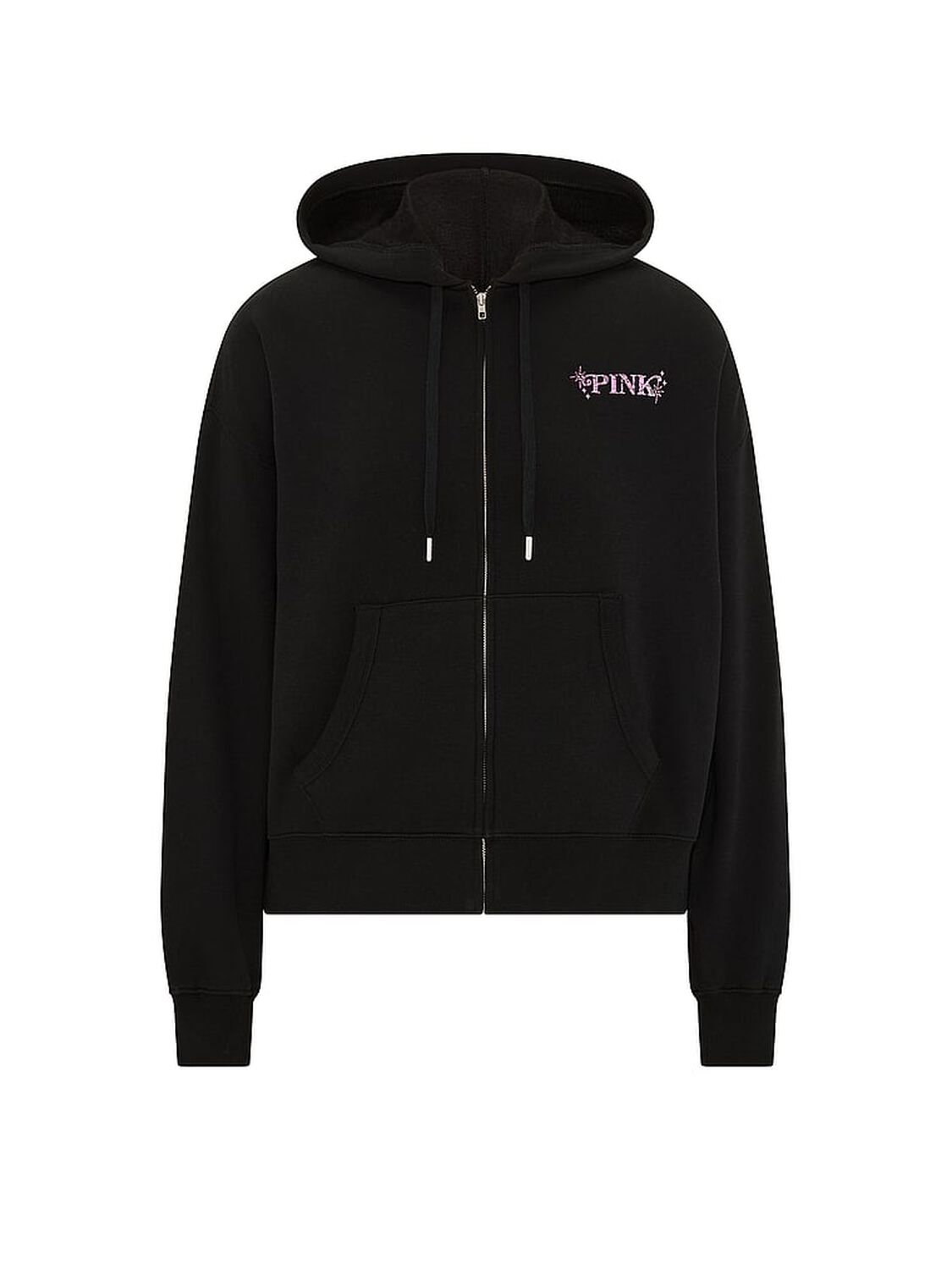 vs Pink Campus Fleece&trade; Full-Zip Hoodie Pure Black 3 of 3 