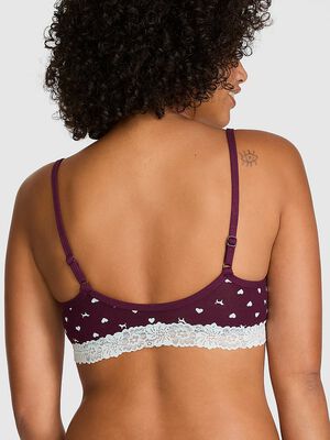 Cotton Lace-Trim Scoop Bralette