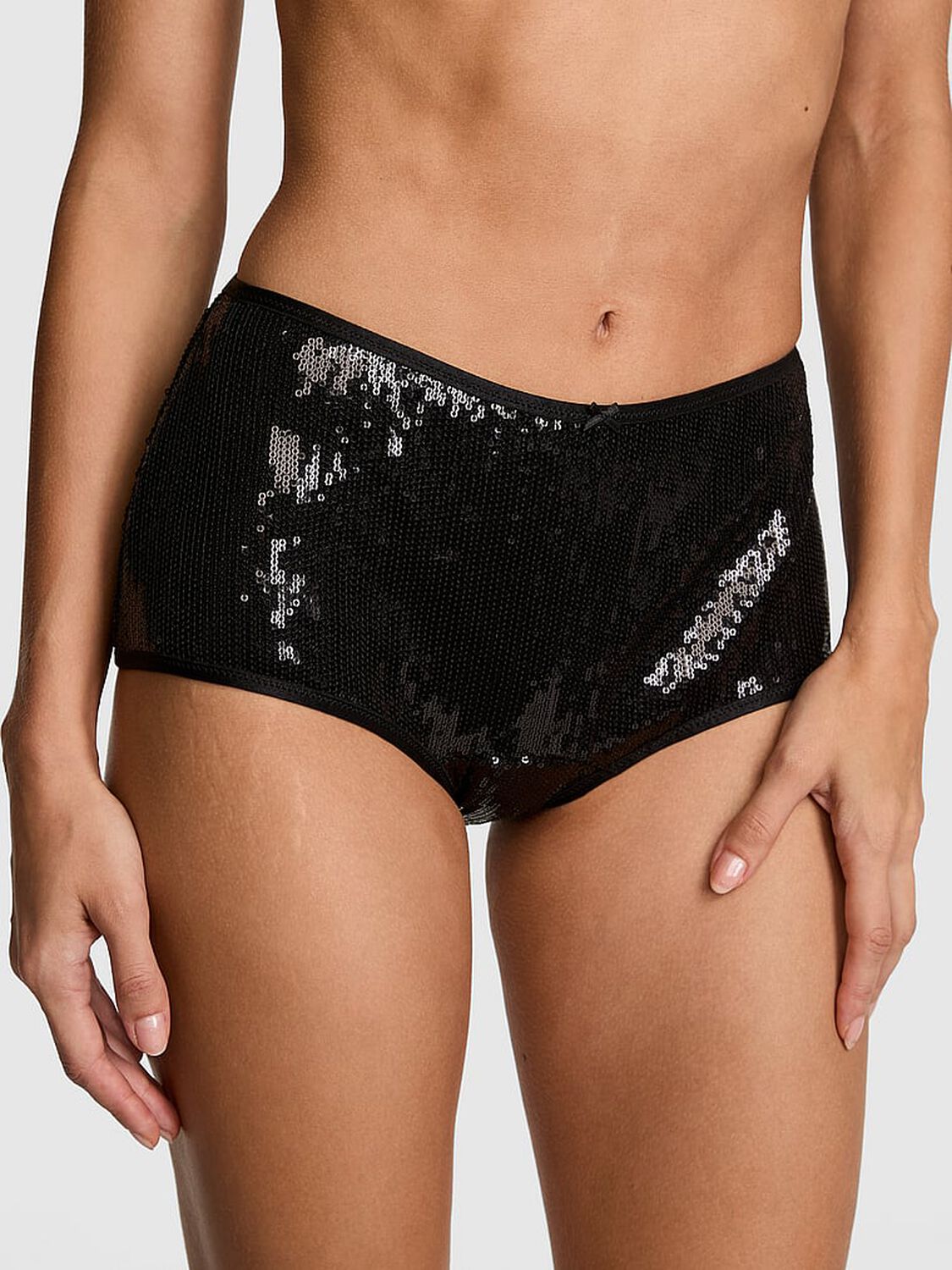 vs Pink PINK Wink&trade; Boyshort Panty Black 1 of 3 