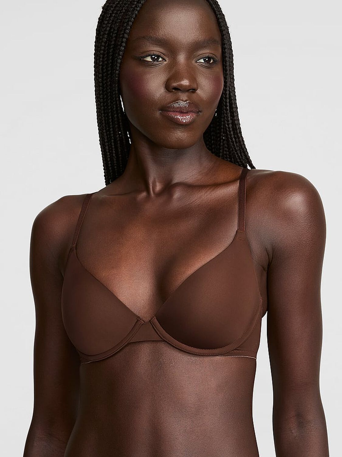 vs Pink Wear Everywhere Wear Everywhere&trade; Lightly Lined Full Coverage T-Shirt Bra Ganache 1 of 2 