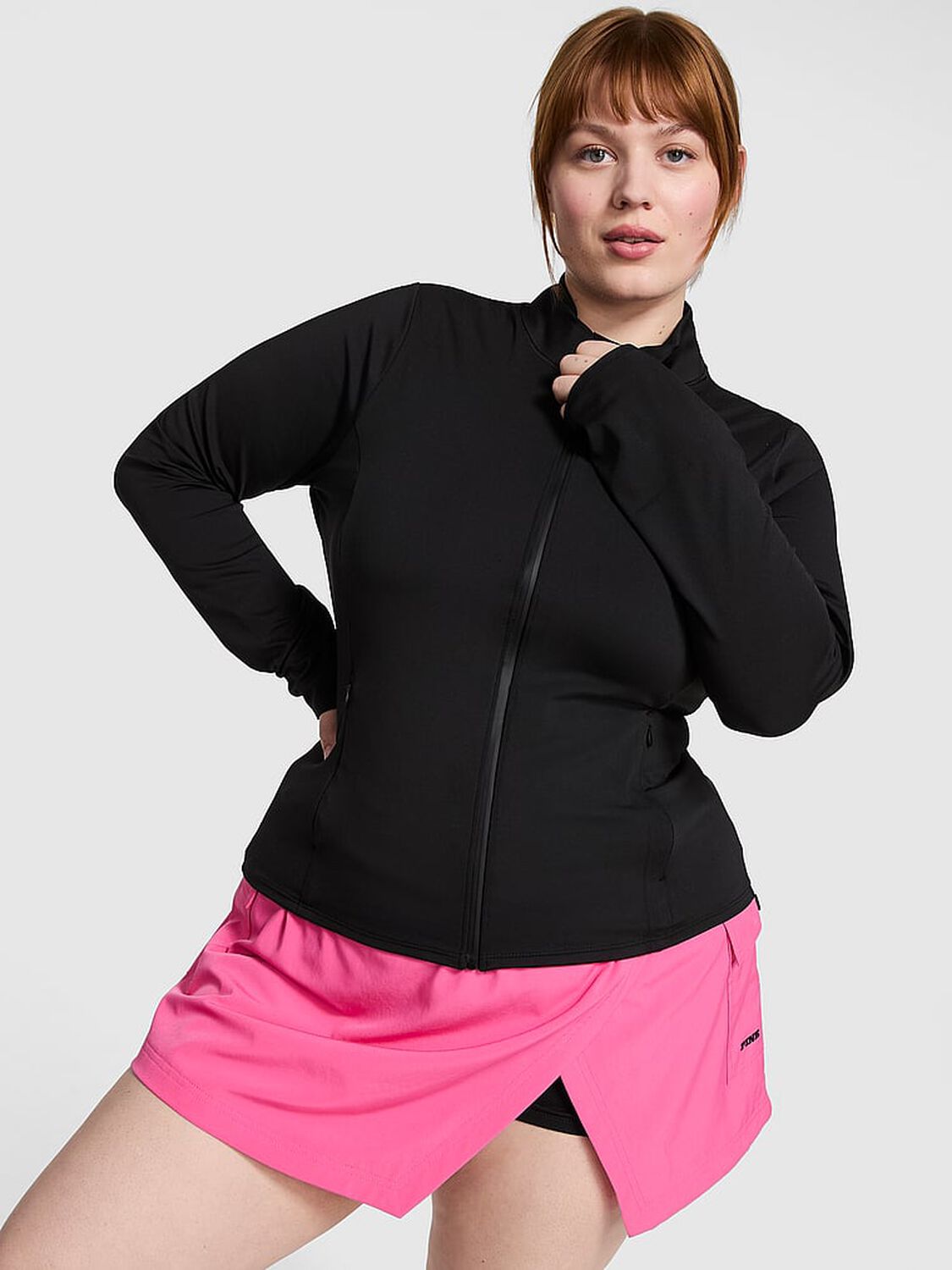 pink Pink Relay Full-Zip Jacket Black 1 of 3 
