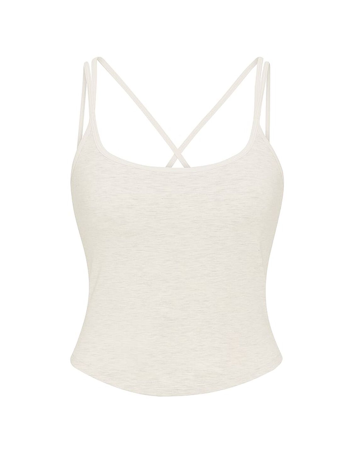 pink Pink All-Day Cotton&trade; Strappy Tank Top Snow Heather 3 of 3 