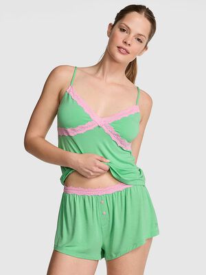 24/7 Lounge Modal Lace-Trim Micro Shorts