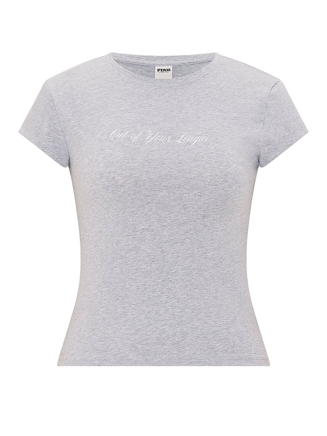 pink Pink Cotton Baby Tee Heather Grey 3 of 3 