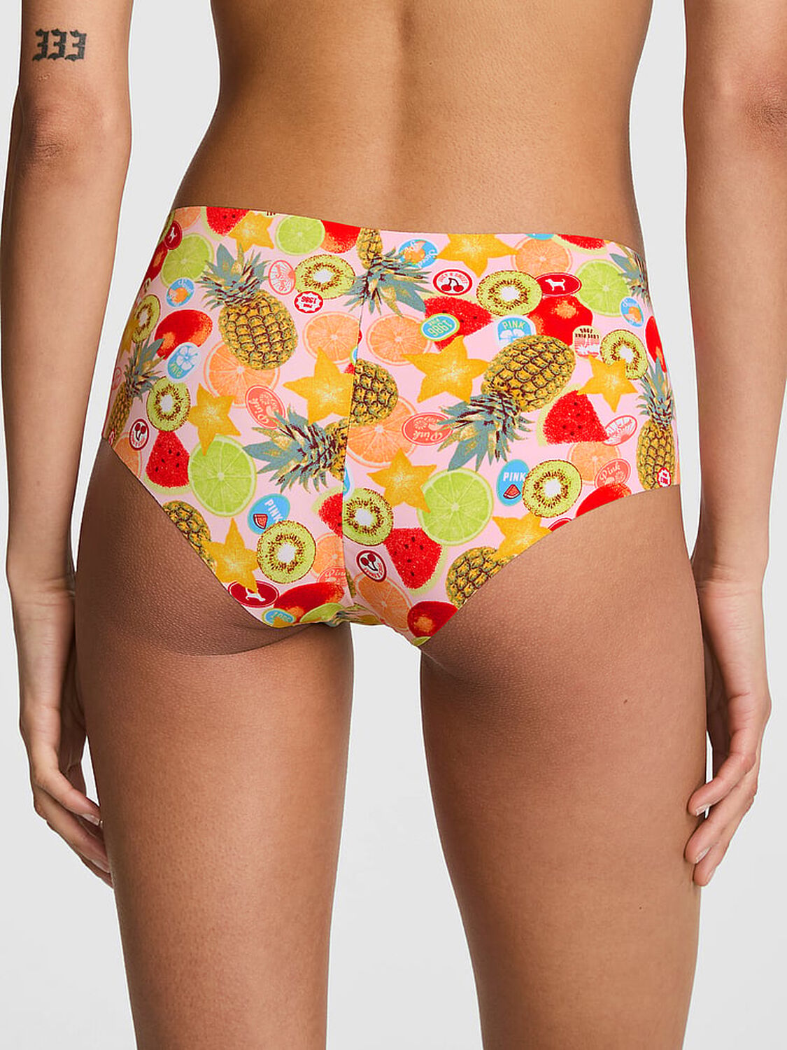 pink Pink No-Show Cheeky Panty Boardwalk Pink Fruit Print 2 of 3 