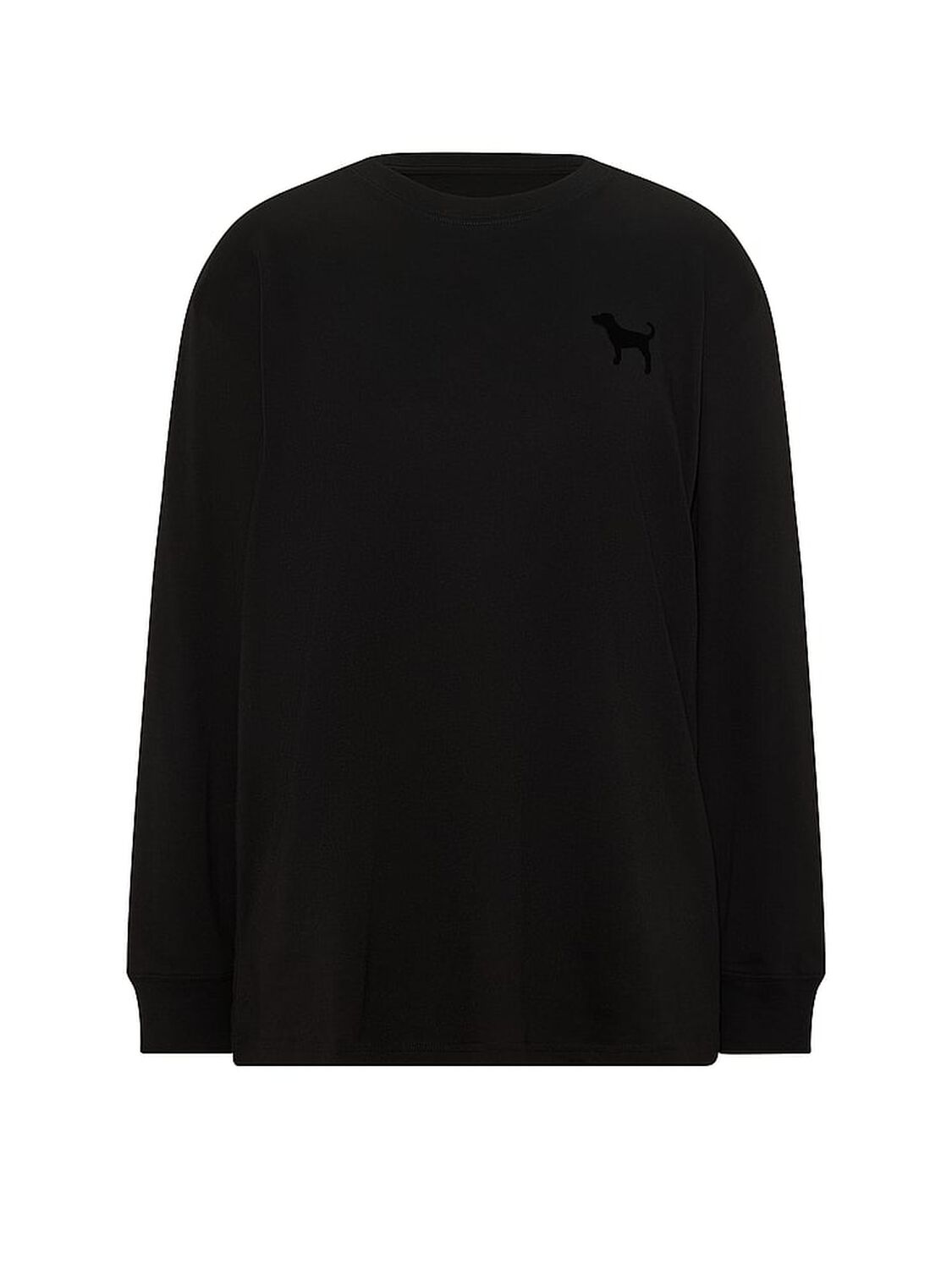 pink Pink Campus Cotton&trade; Long-Sleeve Tee Pure Black 3 of 3 
