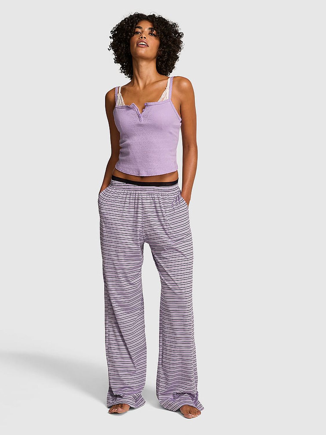pink Pink Light as Air Jersey Pants Antique Violet Stripes 1 of 3 