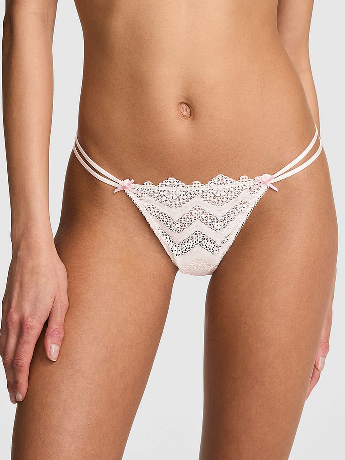 pink Pink PINK Wink&trade; V-String Panty Coconut White 1 of 2 