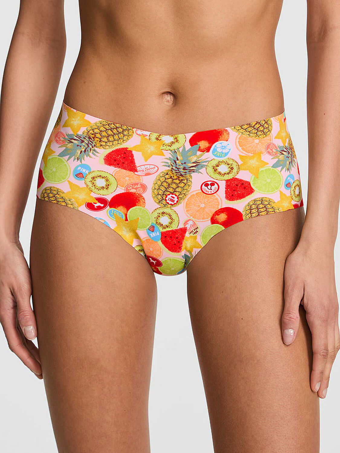 pink Pink No-Show Cheeky Panty Boardwalk Pink Fruit Print 1 of 3 