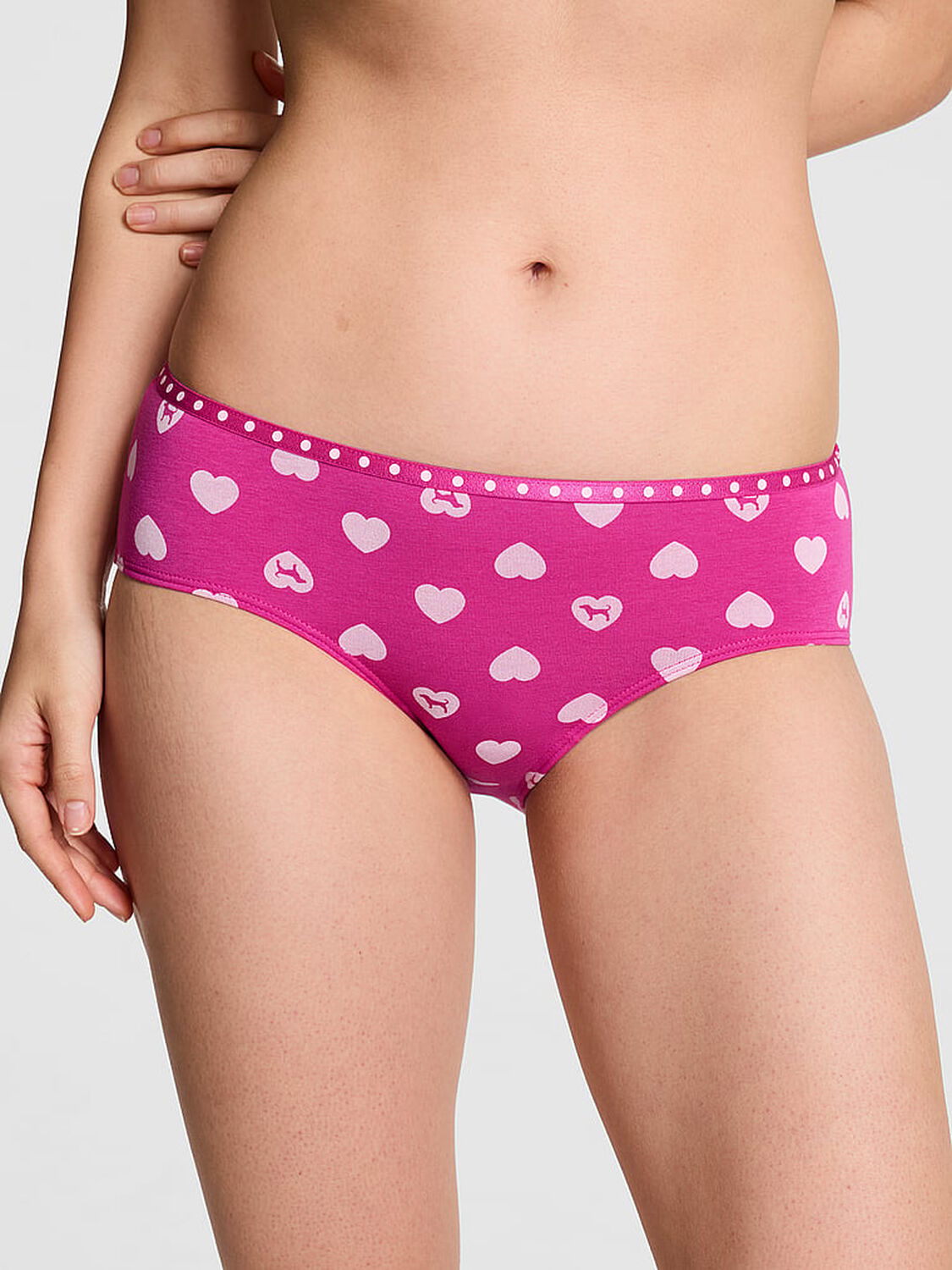 pink Pink Logo Hiphugger Panty Pink Fire Heart Dog 1 of 2 