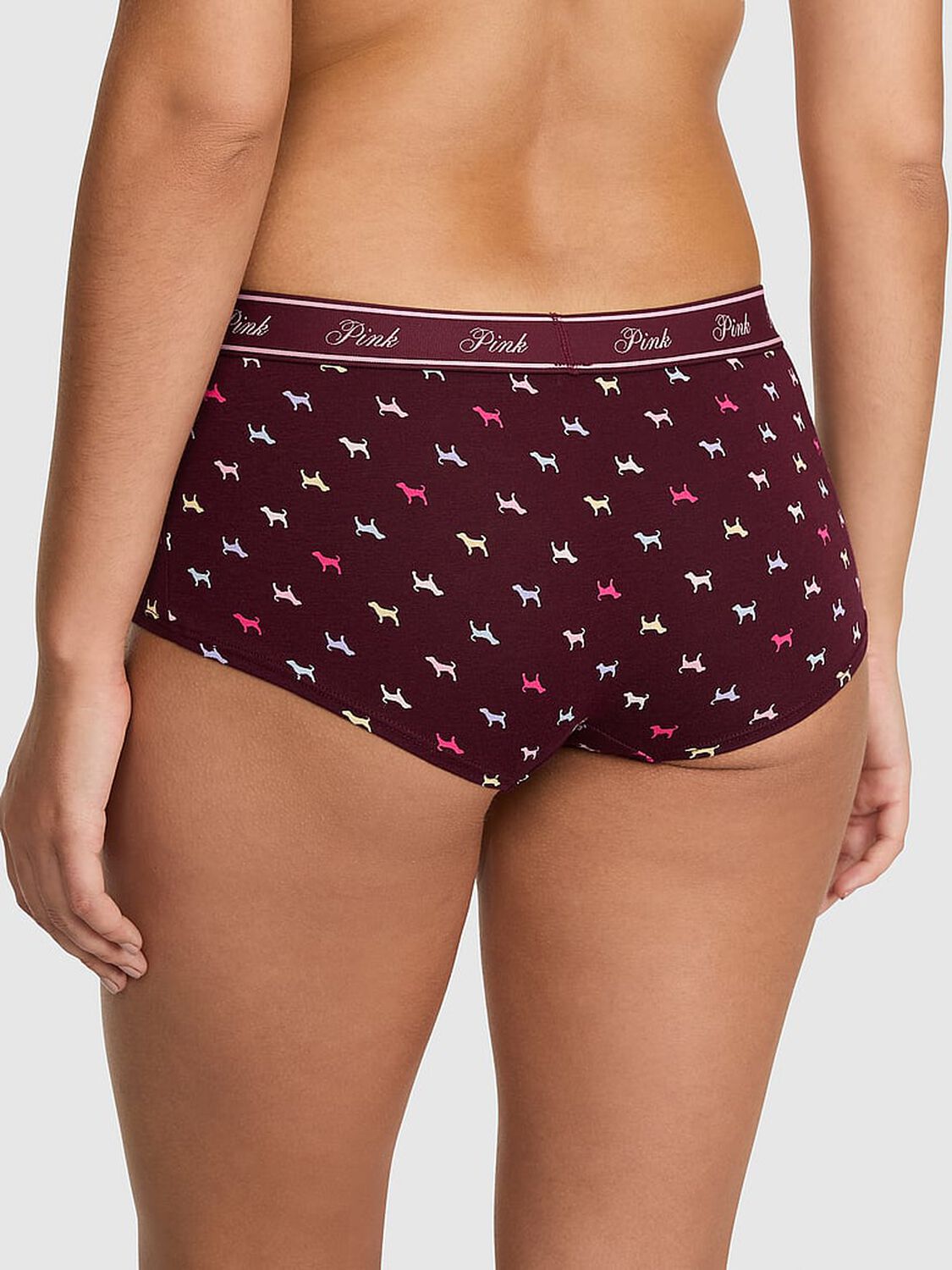 pink Pink Logo Cotton Boyshort Panty Wild Rose Dog 2 of 3 