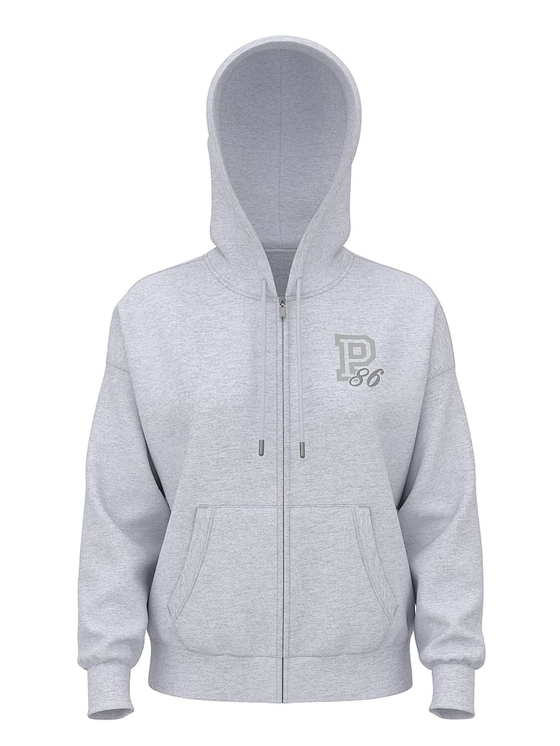 pink Pink Campus Fleece&trade; Full-Zip Hoodie Medium Heather Grey Spring 3 of 4 