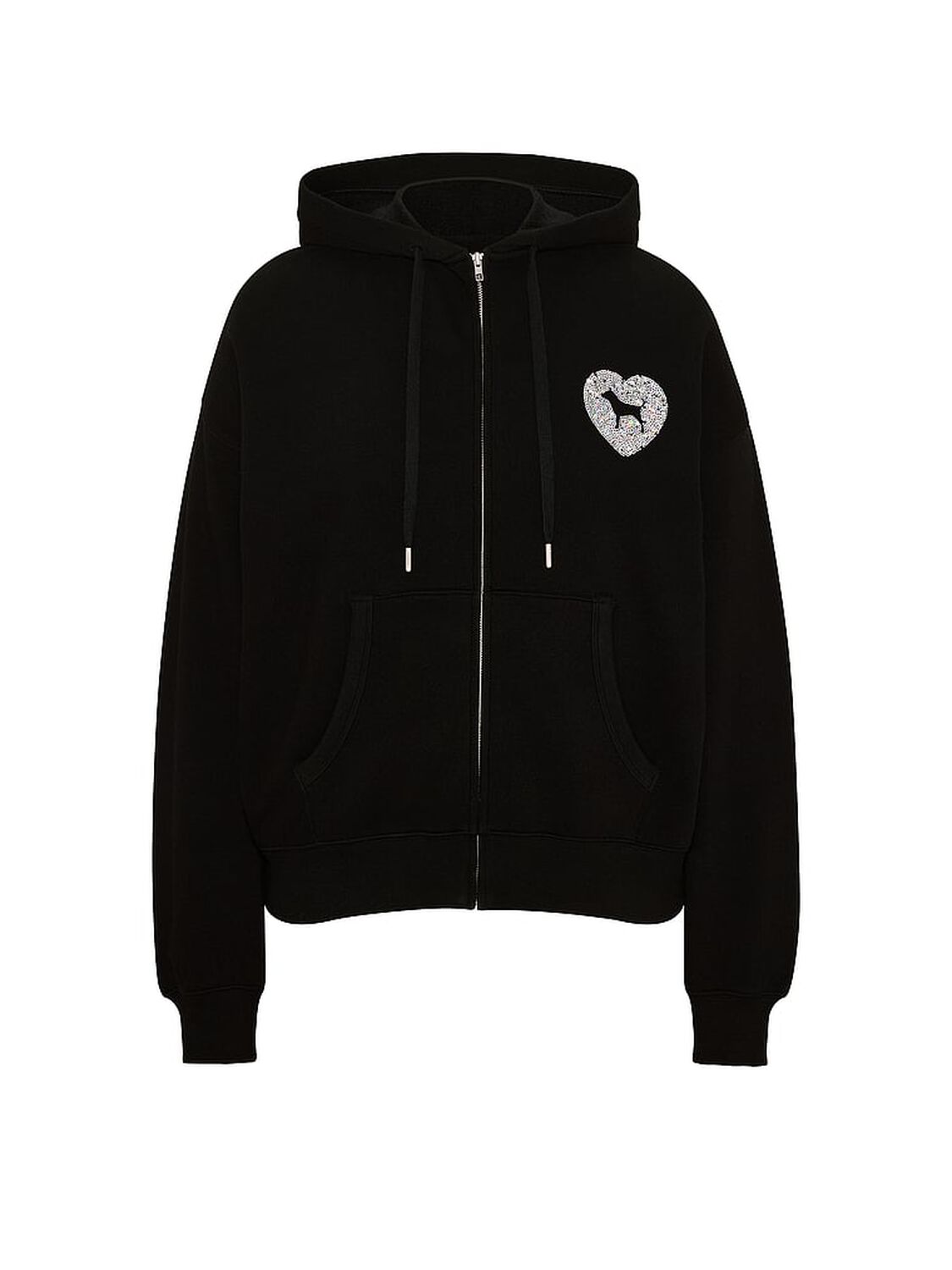 vs Pink Campus Fleece&trade; Full-Zip Hoodie Black 3 of 4 