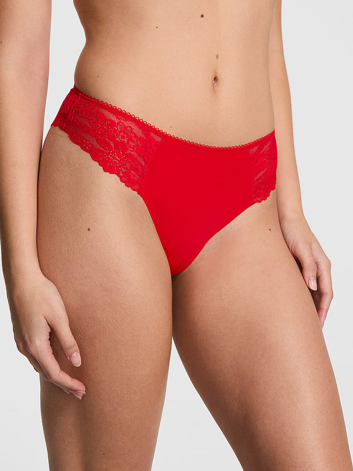 pink Pink No-Show Thong Panty Red Pepper 1 of 3 