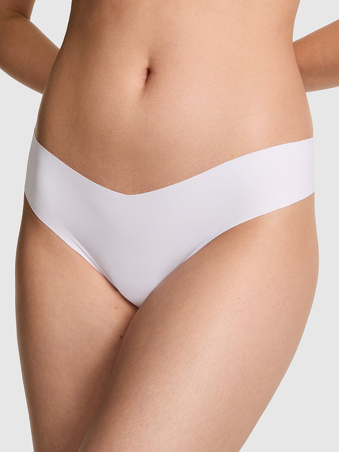pink Pink No-Show Thong Panty White 1 of 3 