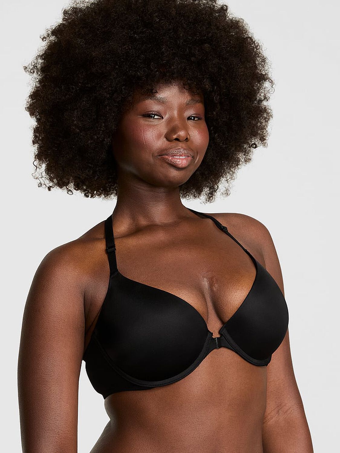 pink Pink Wear Everywhere Wear Everywhere Front-Close Push-Up Bra Black 1 of 3 