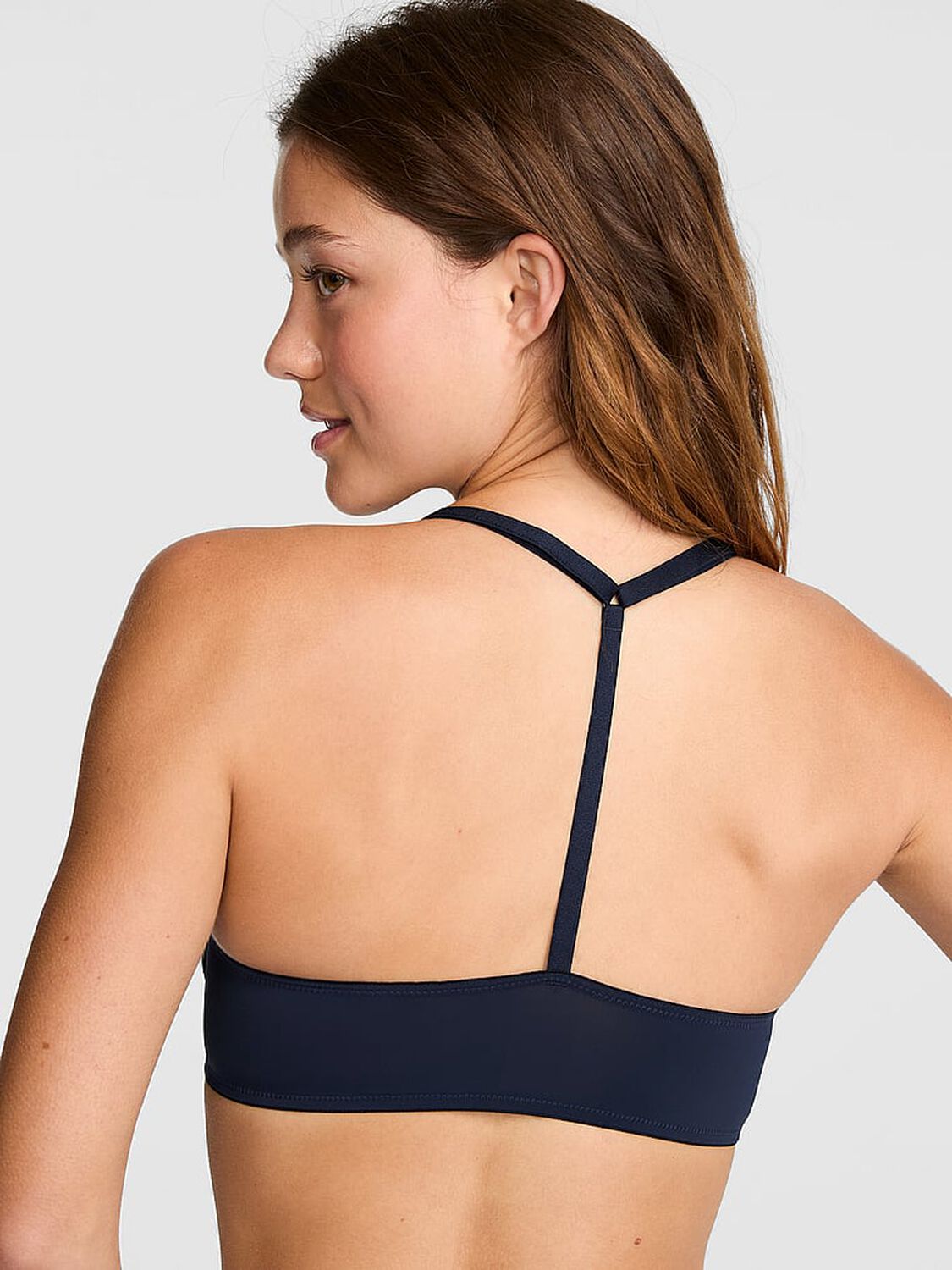 vs Pink Wear Everywhere Wear Everywhere&trade; Front-Close Lightly Lined Full Coverage T-Shirt Bra Noir Navy 2 of 2 