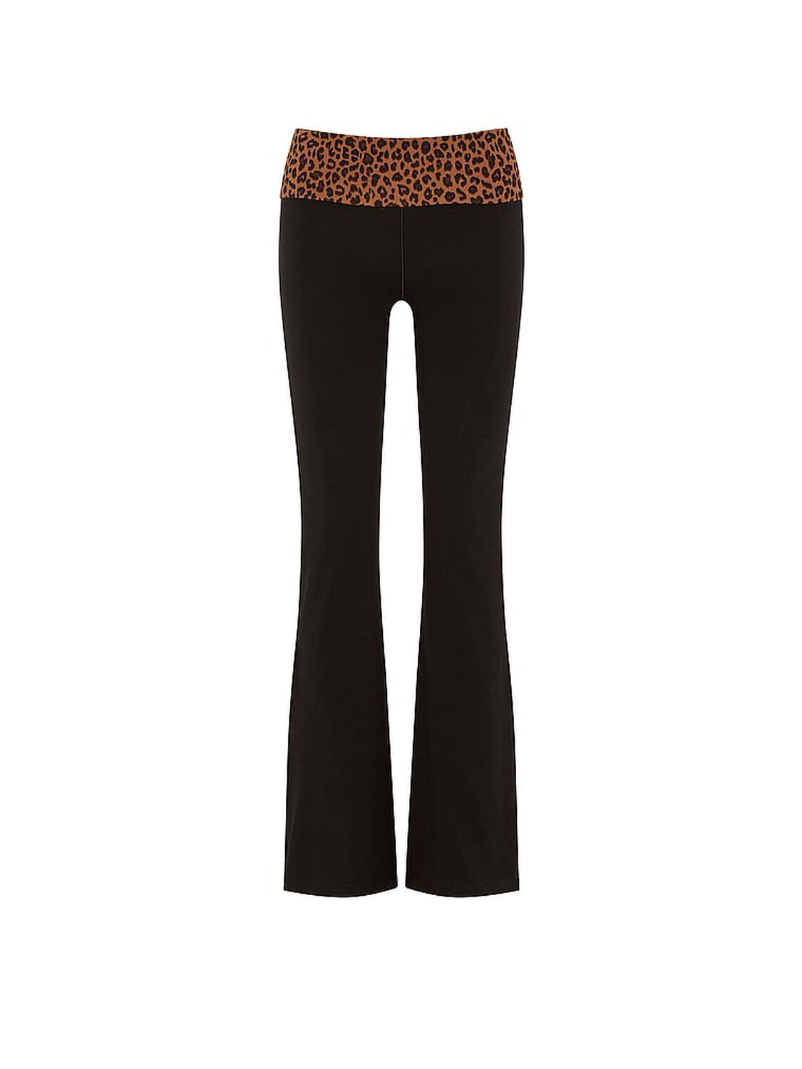 pink Pink All-Day Cotton&trade; Foldover Flare Leggings Leopard 3 of 4 