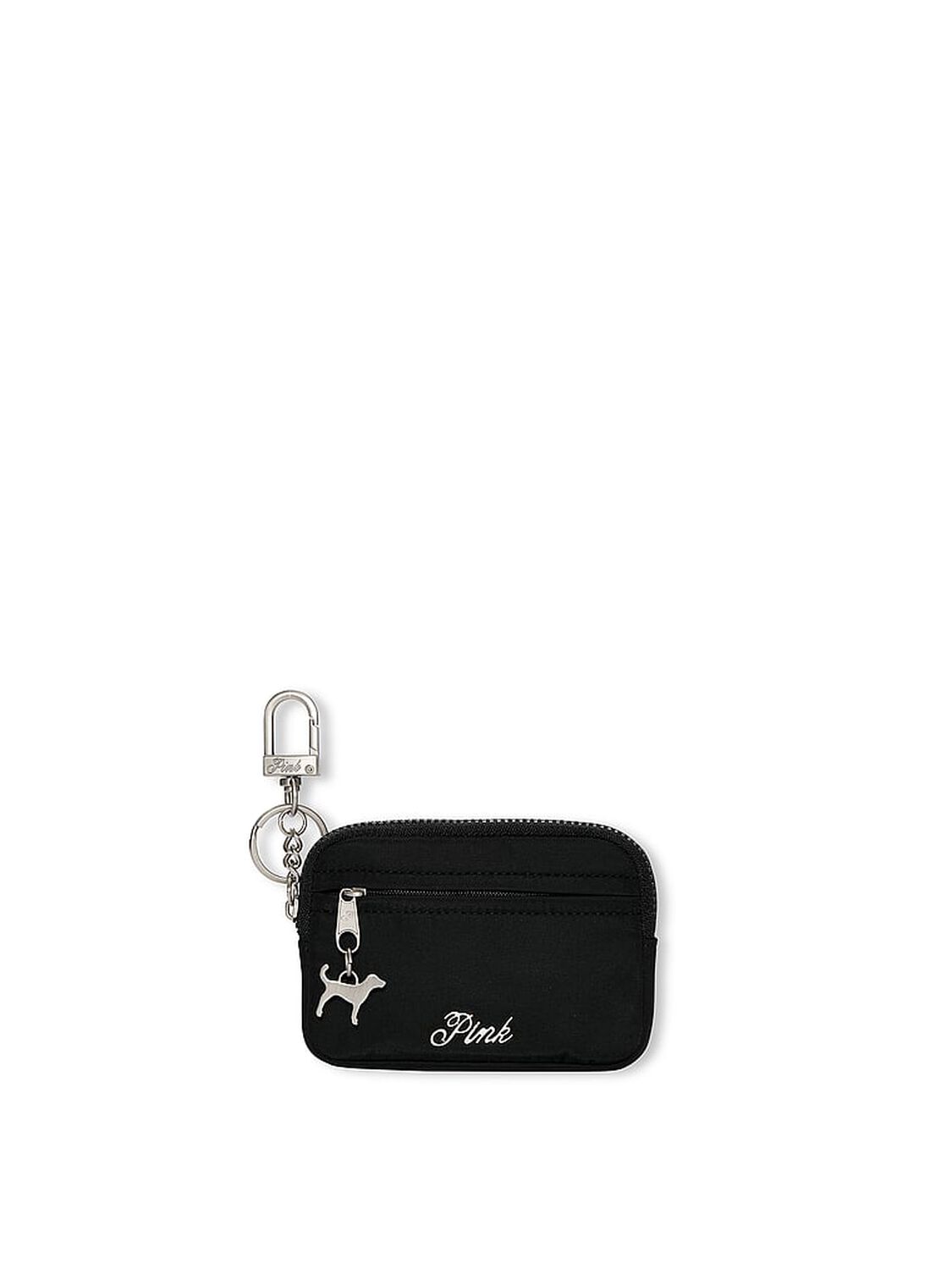 vs Pink Zip Card Holder Keychain Black 1 of 2 