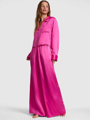 GRWPINK&trade; Satin Flyaway Long-Sleeve & Pants Pajama Set